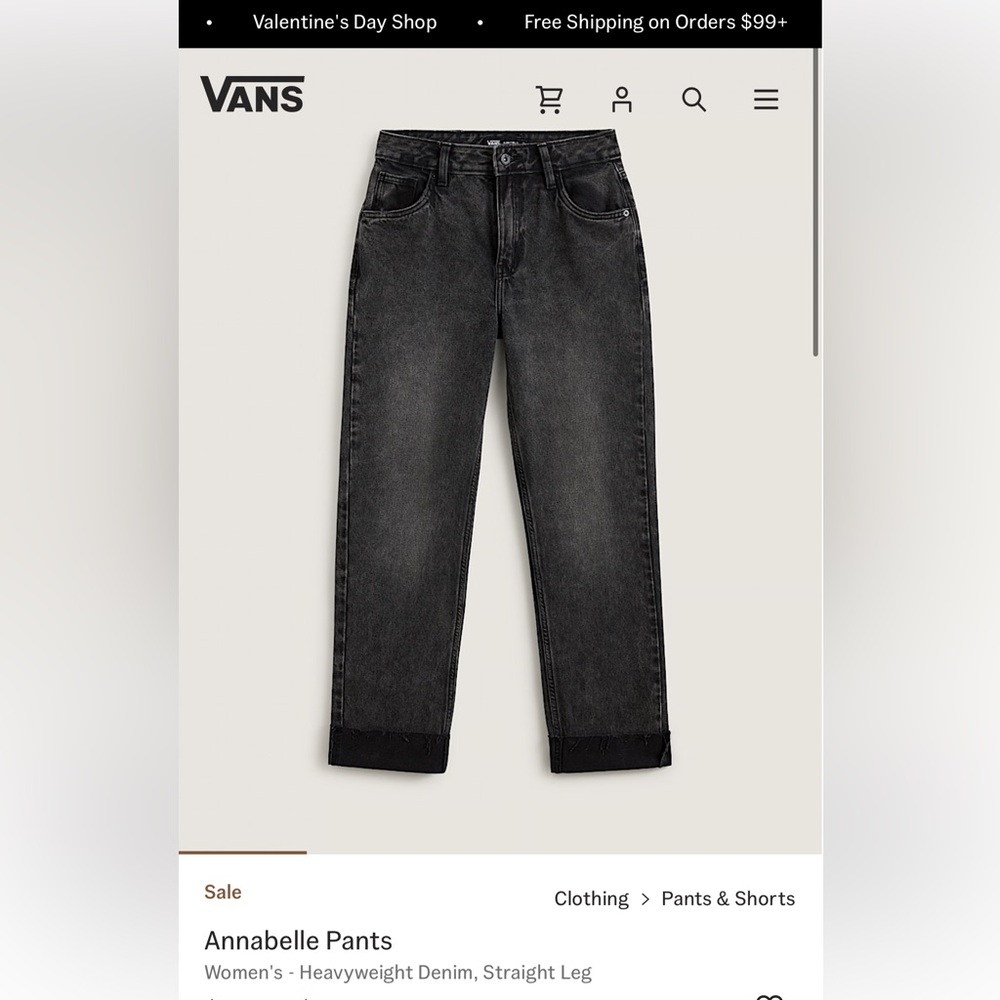 Vans Women's Black Straight Leg Jeans